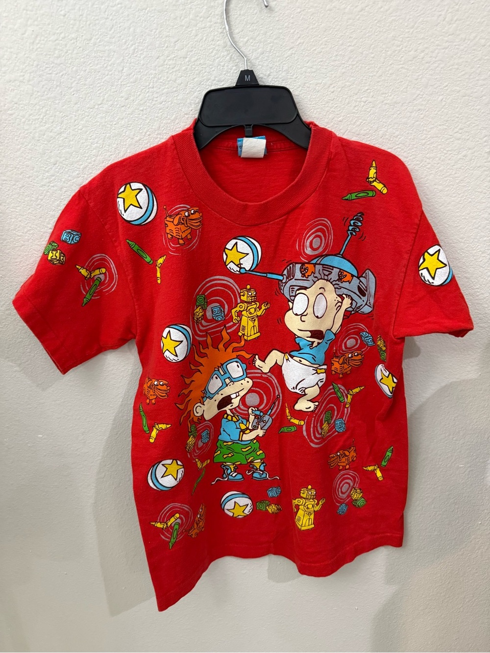 Vintage Kids Graphic Tee Red Rugrats Character Shirt 1996 Viacom Nickelodeon